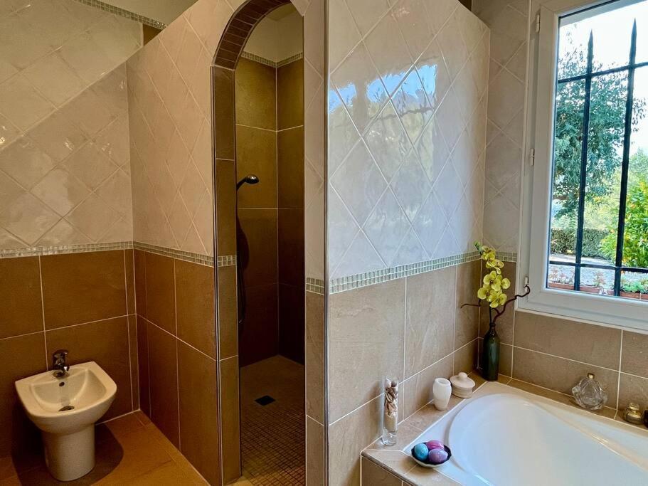 Villa Et Piscine Au Jardin Typique Mediterraneen Carros Exteriör bild